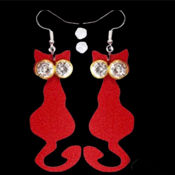 Jewelry - 2/$10 RED CAT LEATHER EARRINGS MIX AND MATCH